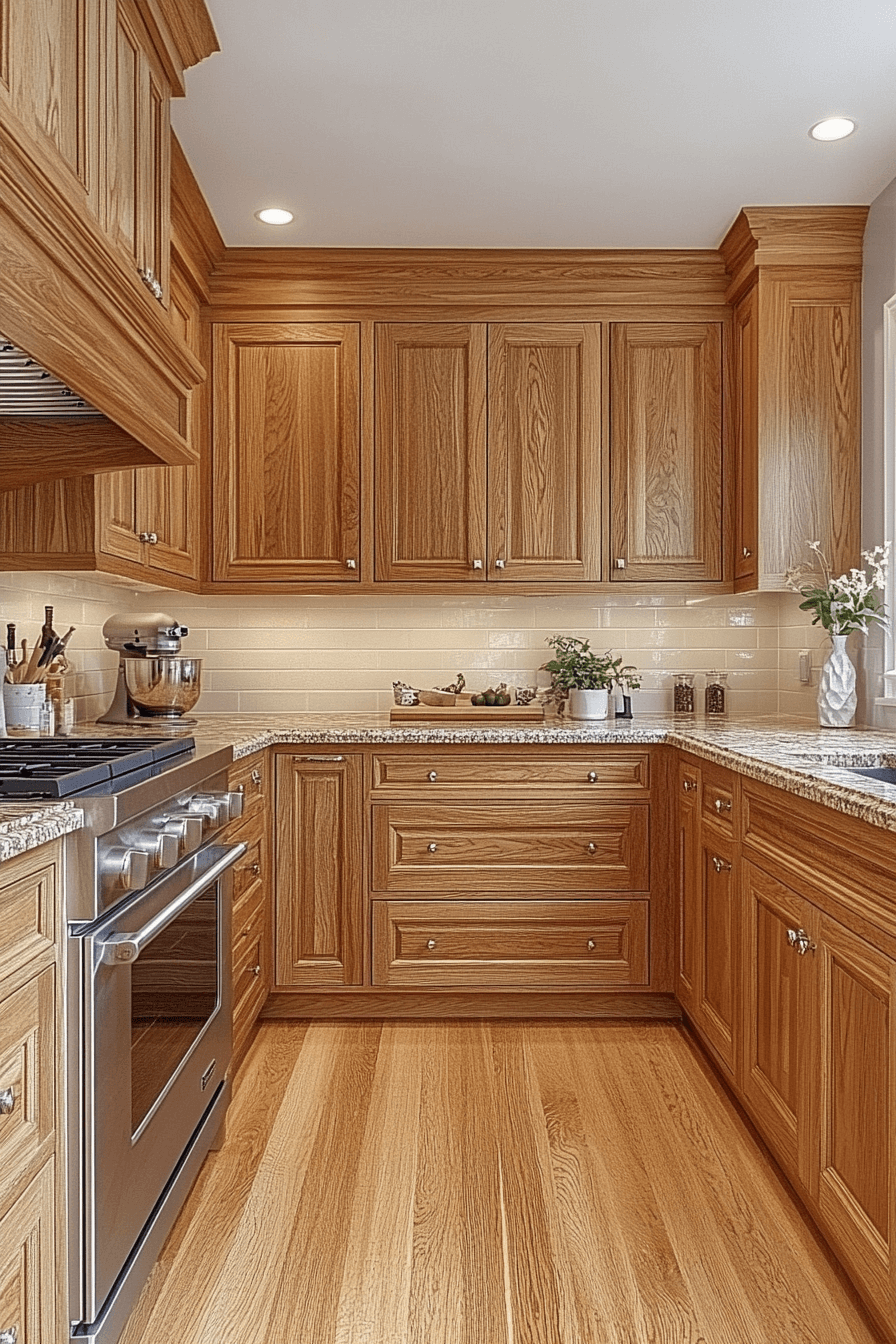 honey oak kitchen cabinets