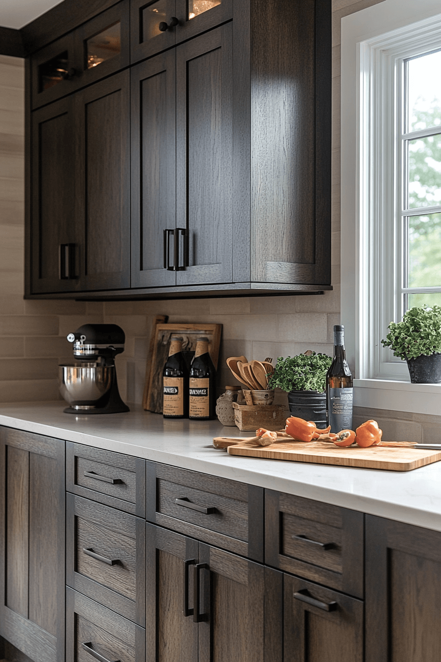29 Dark Wood Kitchen Cabinets for a Distinguished and Elegant Kitchen 18 dark wood kitchen cabinets