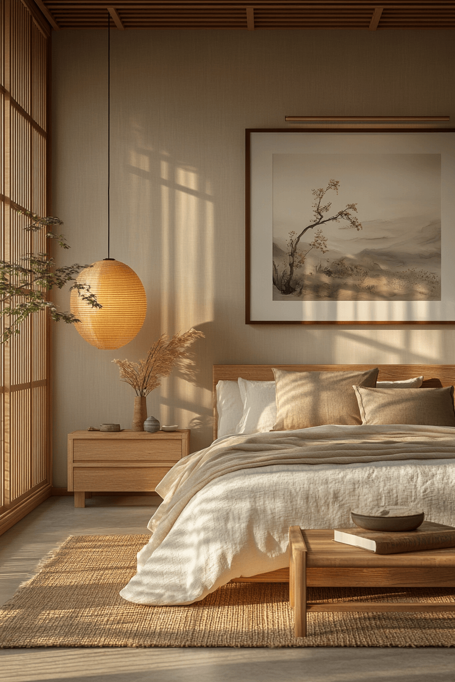29 Japandi Bedroom Ideas to Create a Peaceful Sleep Sanctuary 19 japandi bedroom