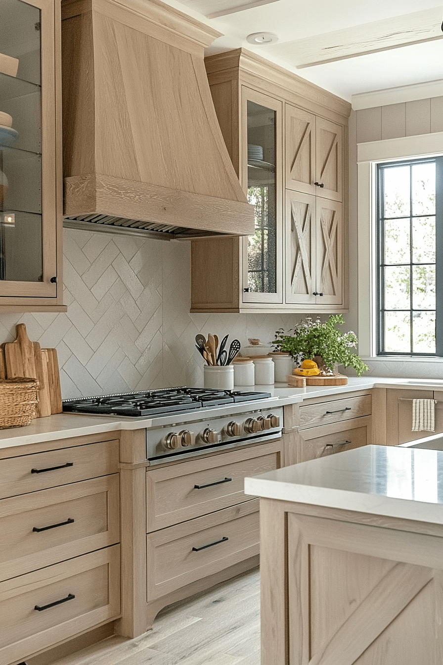 beige kitchen cabinets