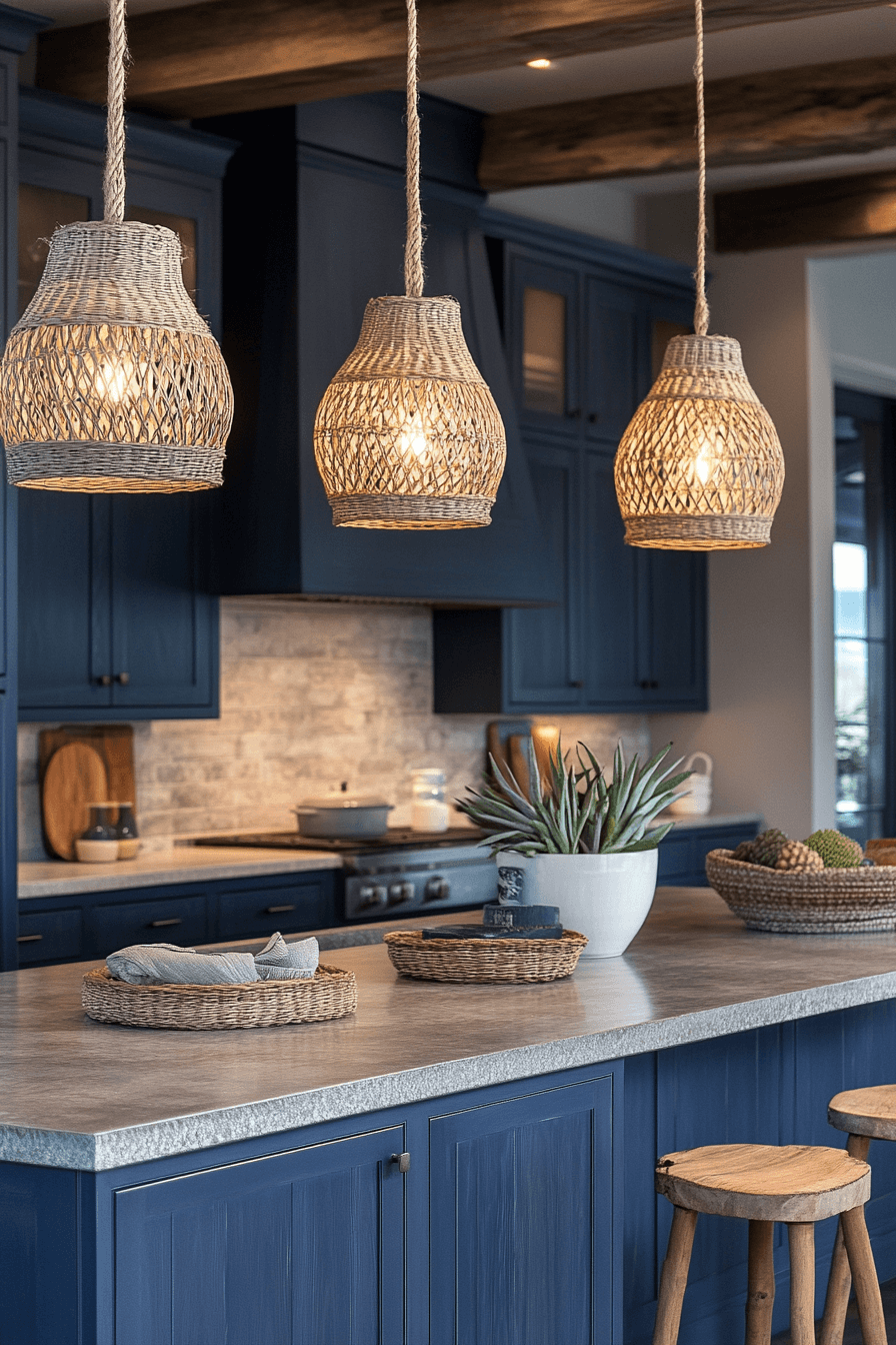 navy blue kitchen cabinets