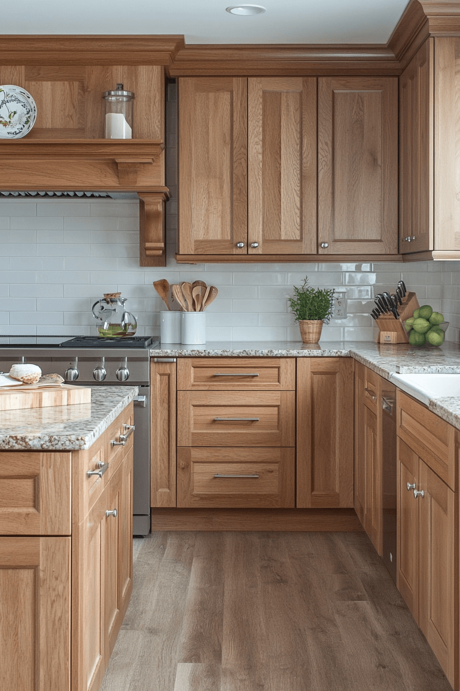 honey oak kitchen cabinets