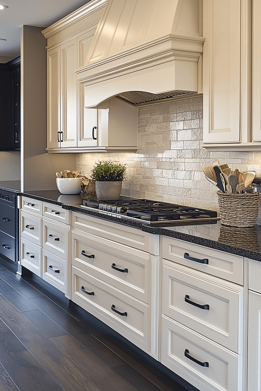 beige kitchen cabinets