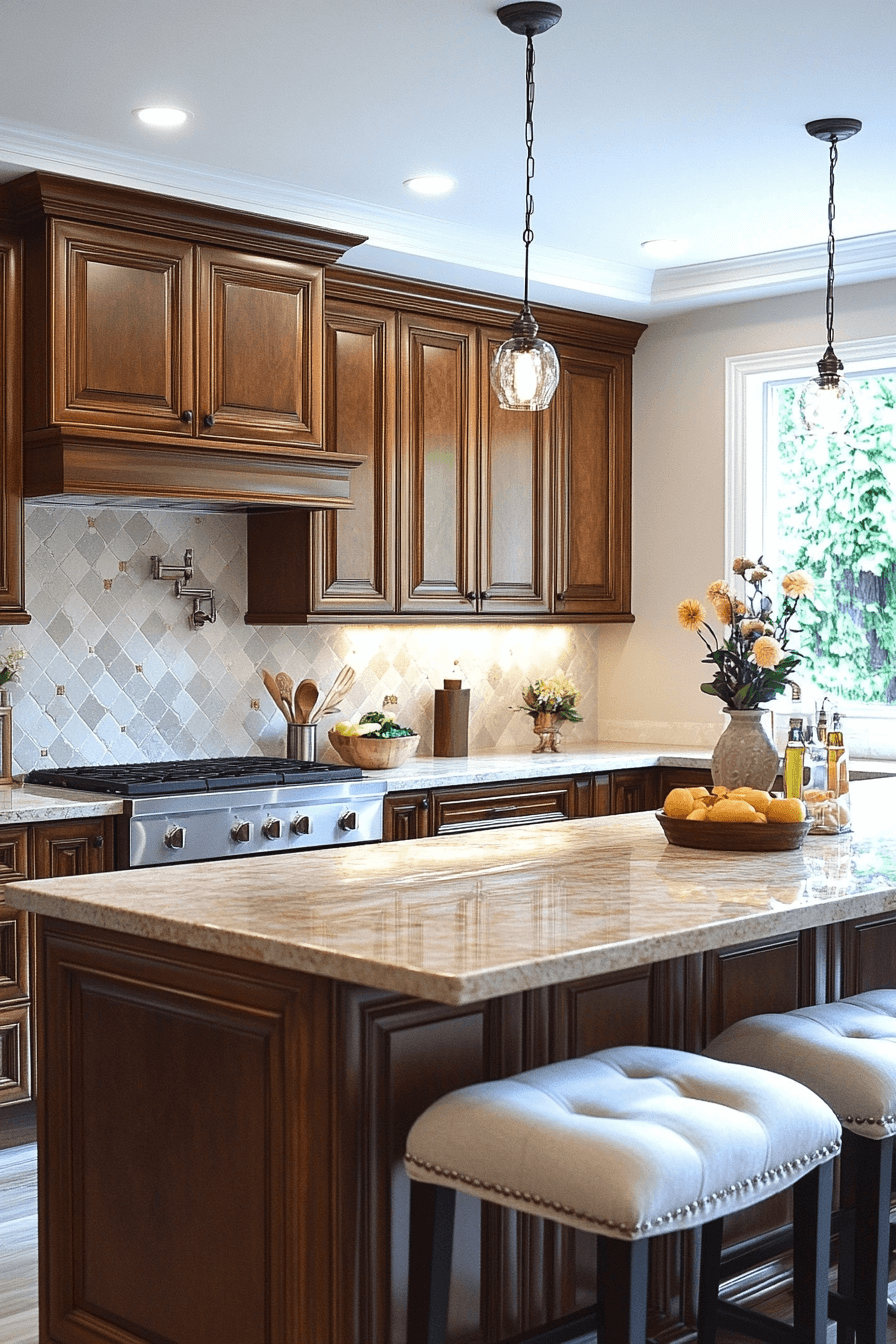 29 Brown Cabinets Kitchen Ideas to Enhance Your Home’s Coziness 21 brown cabinets kitchen