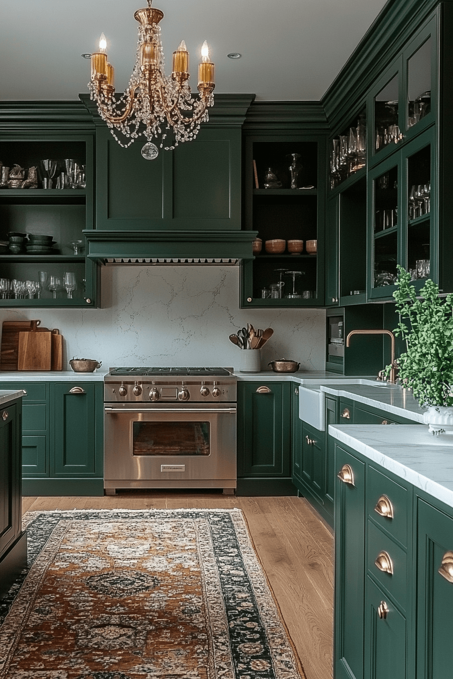 29 Dark Green Kitchen Cabinets for a Deeply Elegant Look 21 dark green kitchen cabinets