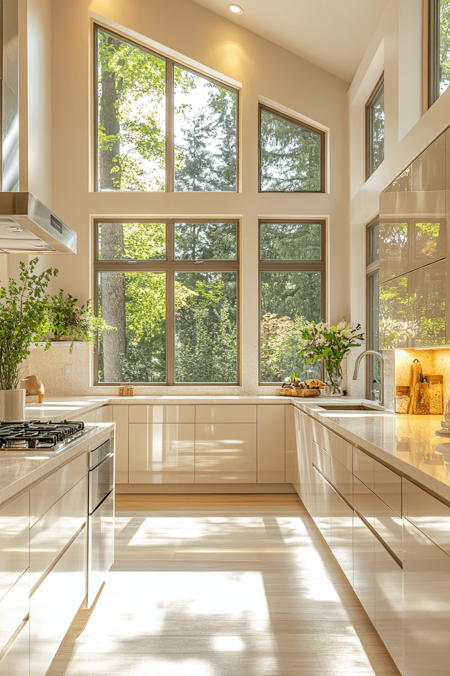 beige kitchen cabinets