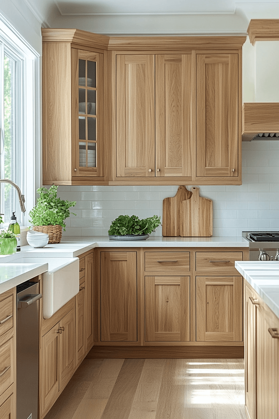 natural wood kitchen cabinets