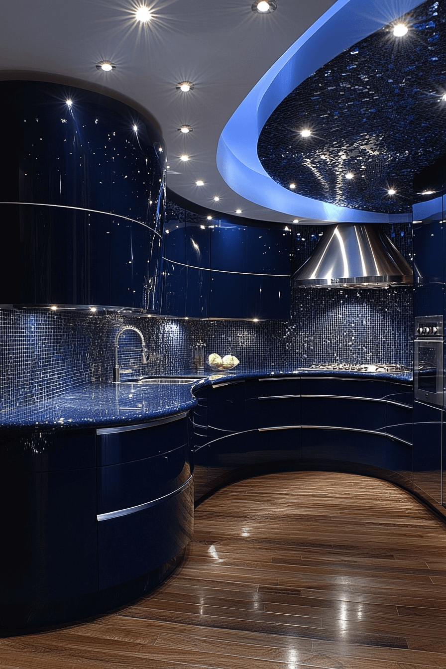 navy blue kitchen cabinets