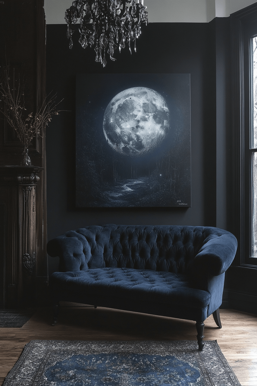 29 Whimsigoth Living Room Ideas to Embrace Soft Shadows and Vintage Vibes 22 whimsigoth living room