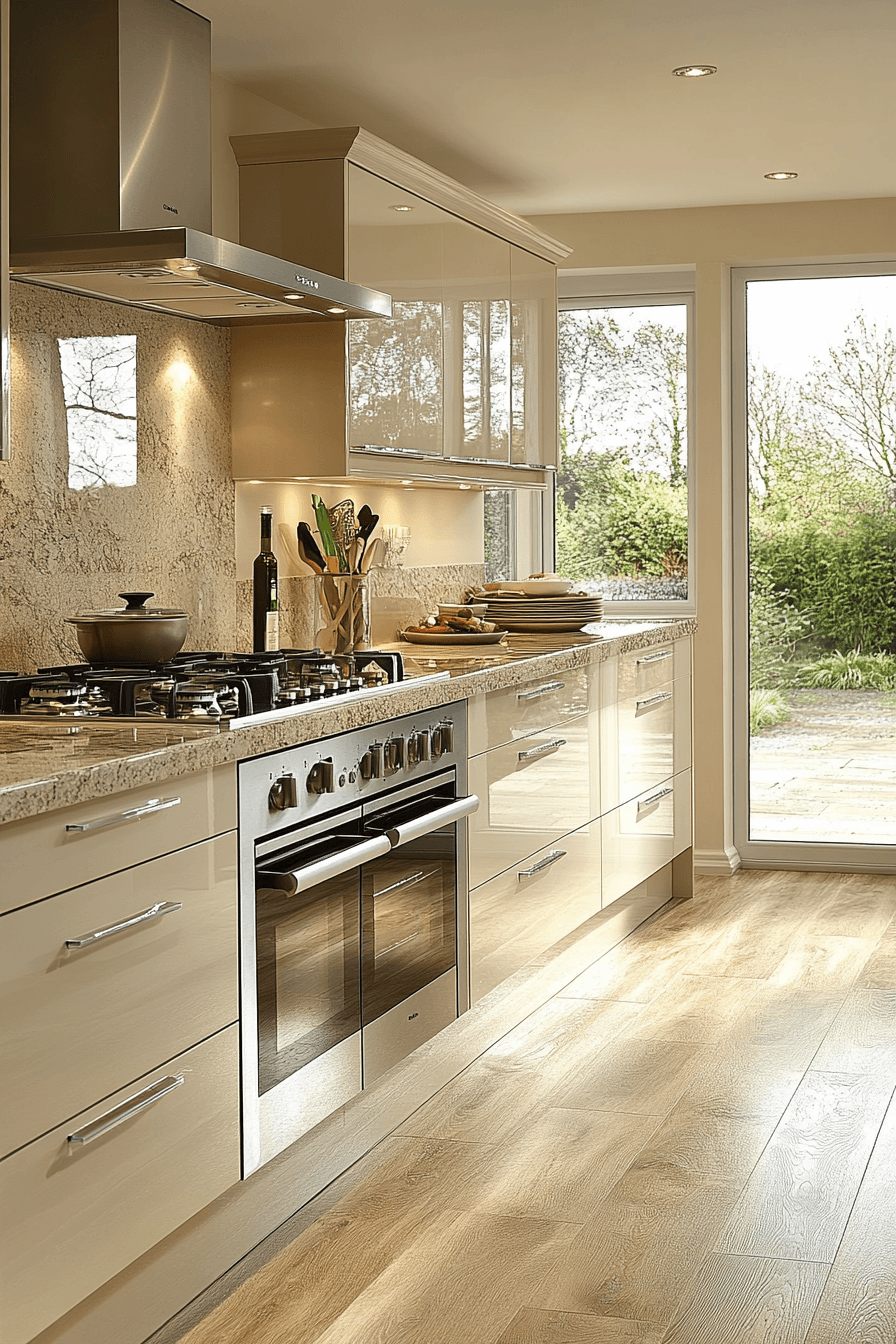 cream kitchen cabinets