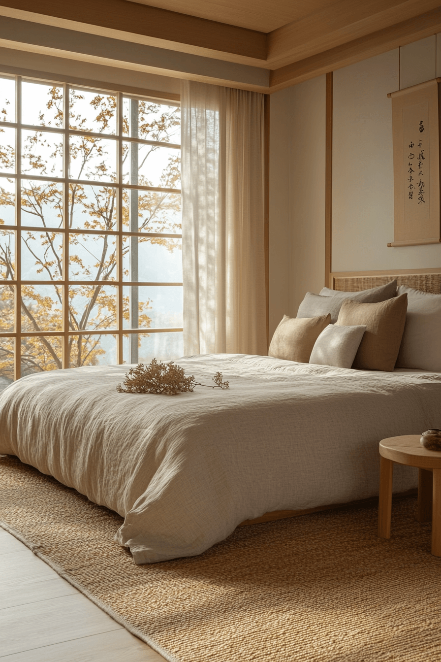 29 Japandi Bedroom Ideas to Create a Peaceful Sleep Sanctuary 23 japandi bedroom