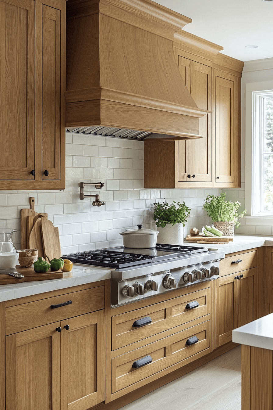 honey oak kitchen cabinets