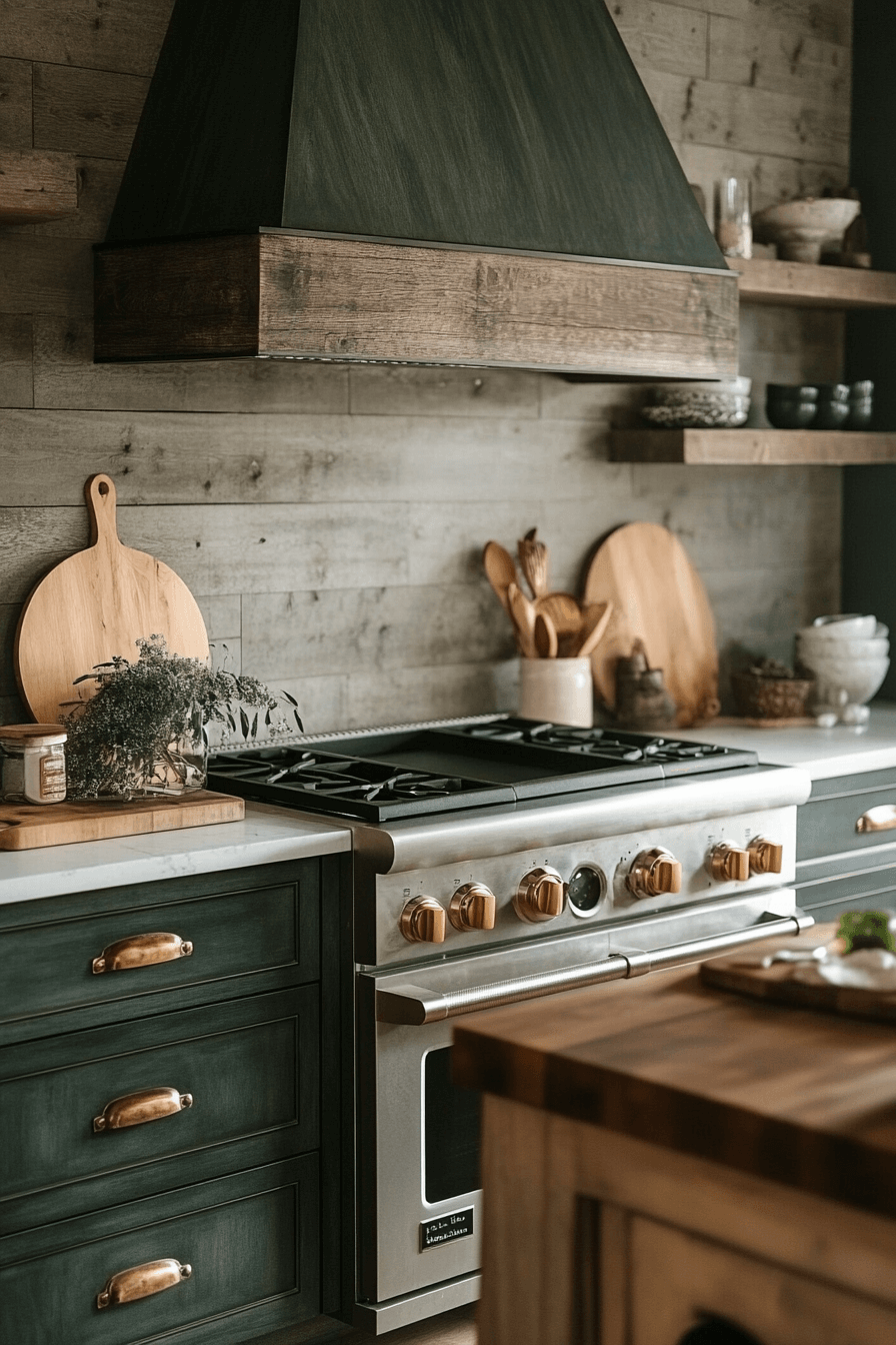 dark green kitchen cabinets