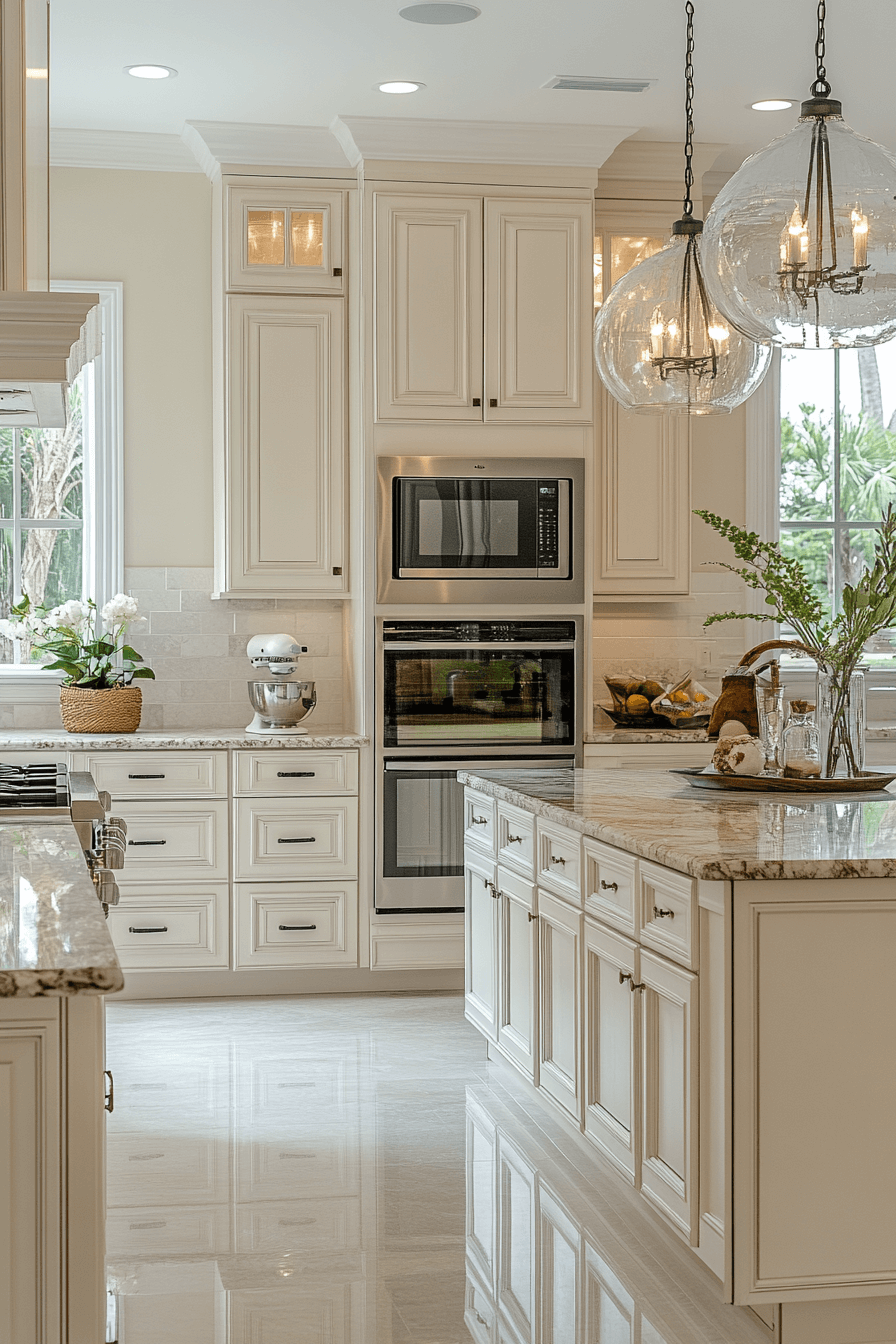 cream kitchen cabinets