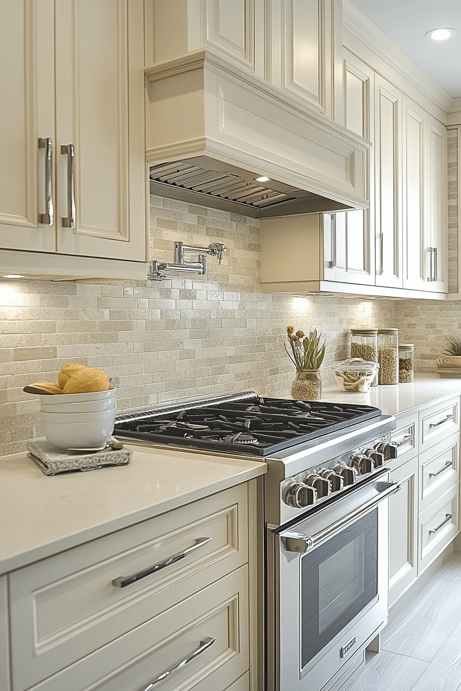 cream kitchen cabinets