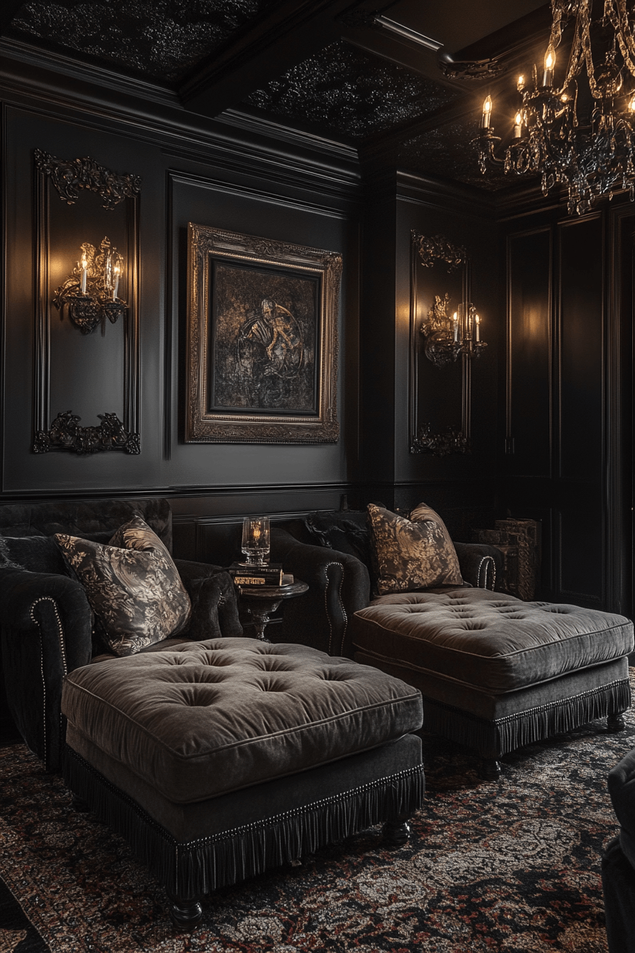 29 Whimsigoth Living Room Ideas to Embrace Soft Shadows and Vintage Vibes 26 whimsigoth living room