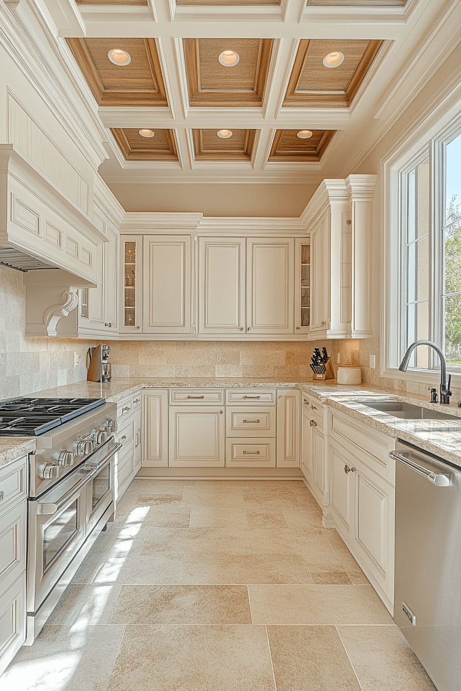 beige kitchen cabinets