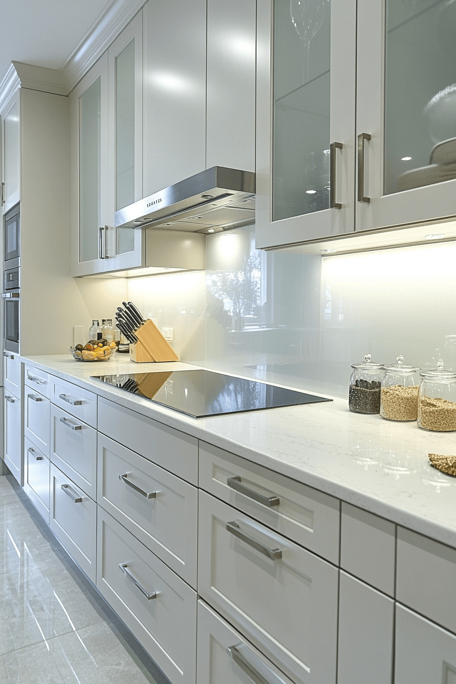 kitchen backsplash with white cabinets