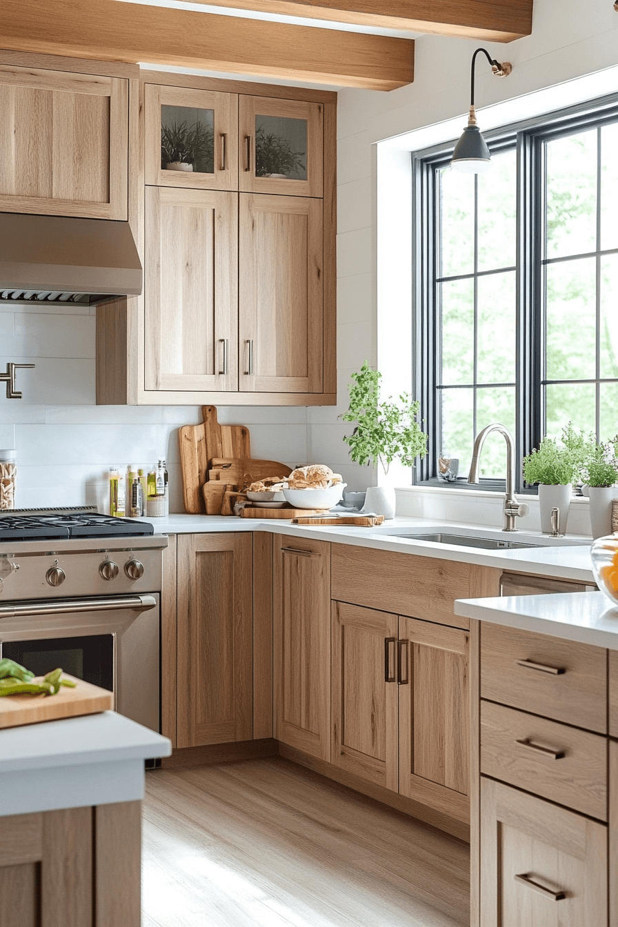 29 Light Wood Kitchen Cabinets to Brighten Up Your Cooking Space 26 light wood kitchen cabinets