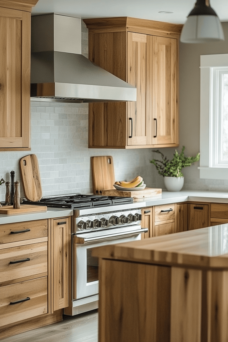 natural wood kitchen cabinets