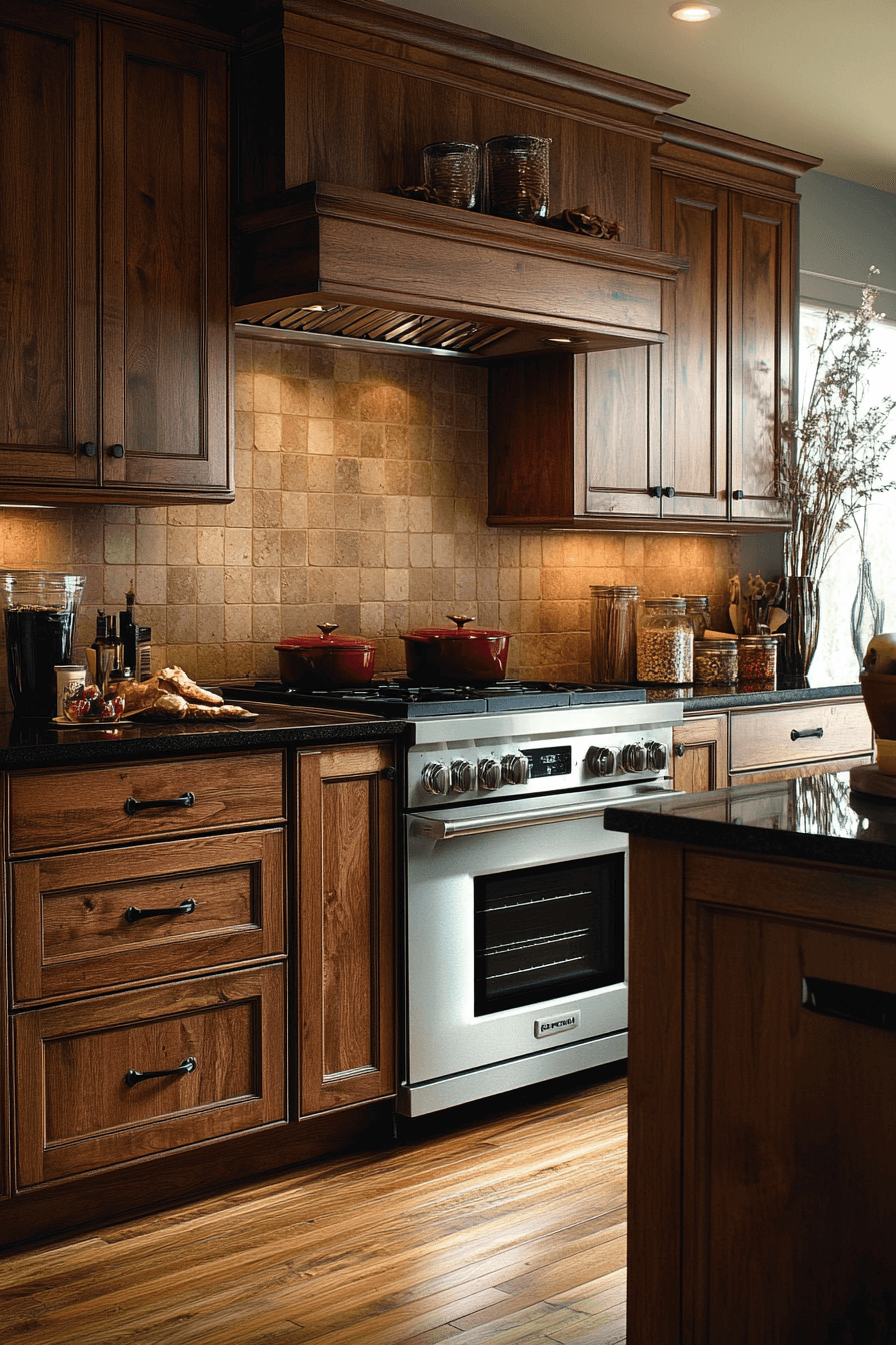 29 Dark Wood Kitchen Cabinets for a Distinguished and Elegant Kitchen 27 dark wood kitchen cabinets