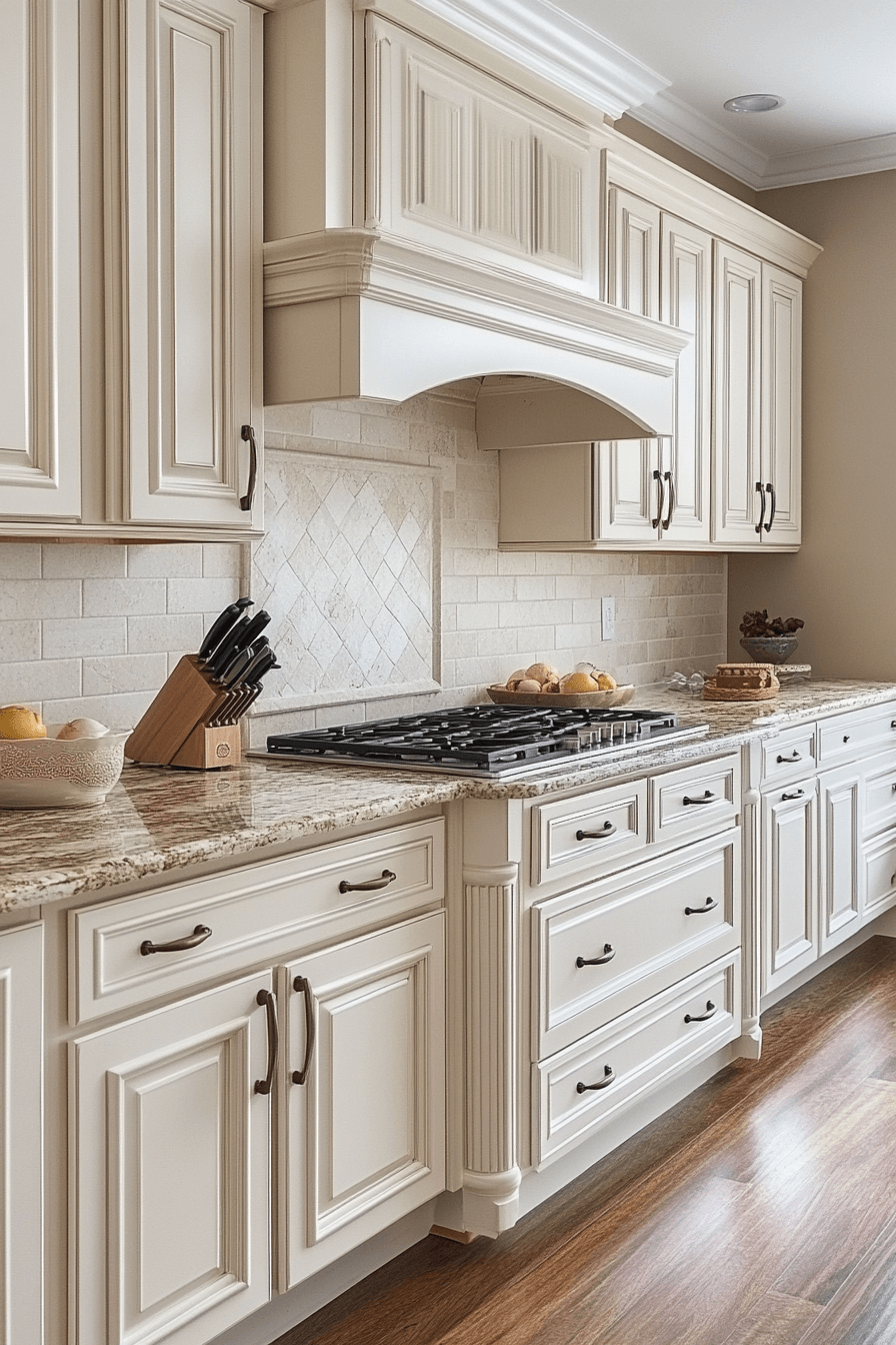 antique white kitchen cabinets