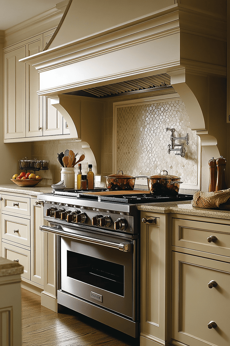 beige kitchen cabinets