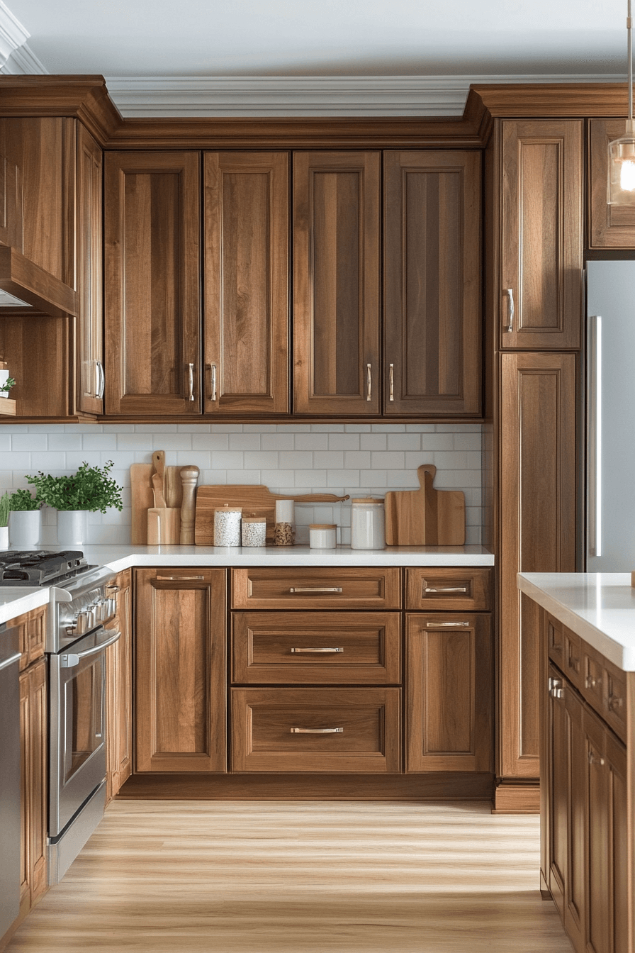 29 Brown Cabinets Kitchen Ideas to Enhance Your Home’s Coziness 27 brown cabinets kitchen