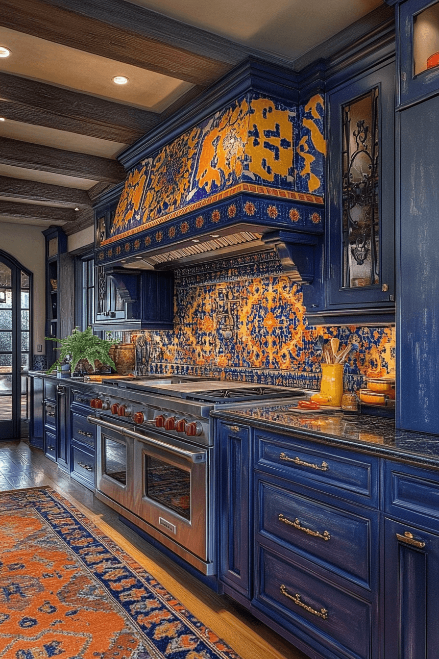 navy blue kitchen cabinets