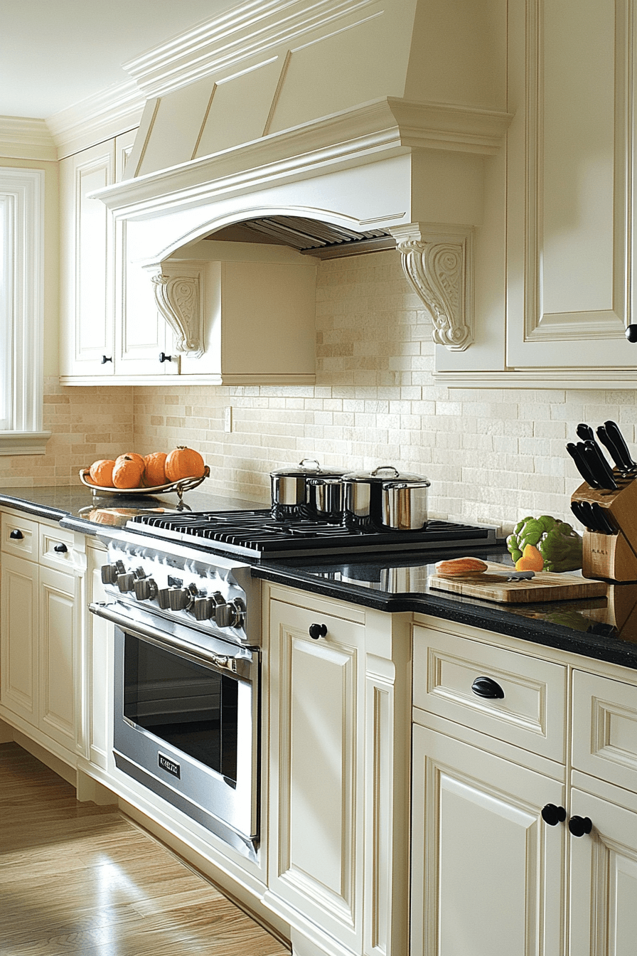 cream kitchen cabinets