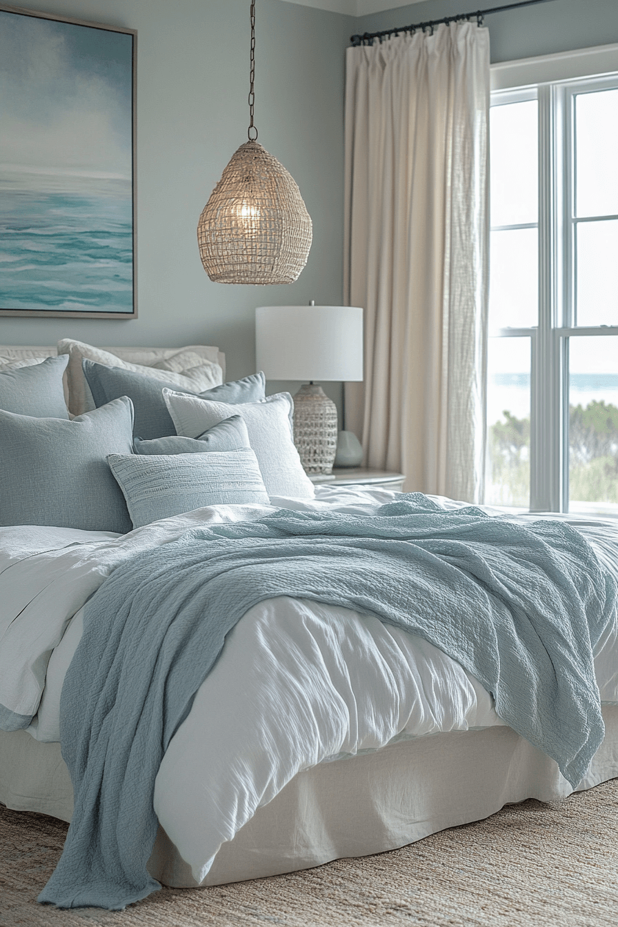 29 Coastal Master Bed Ideas That Reflect the Beauty of the Shoreline 28 coastal master bed