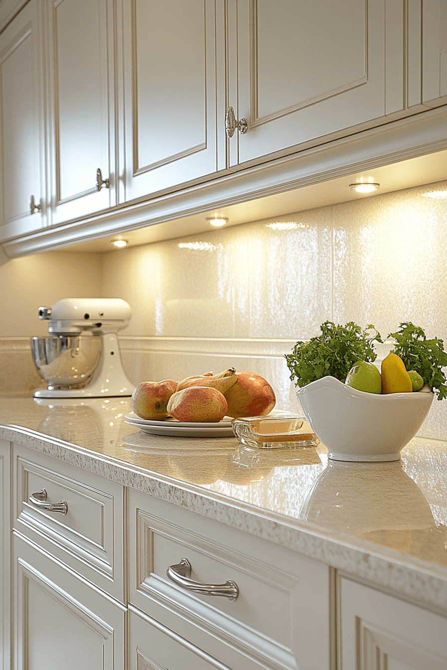 kitchen backsplash with white cabinets