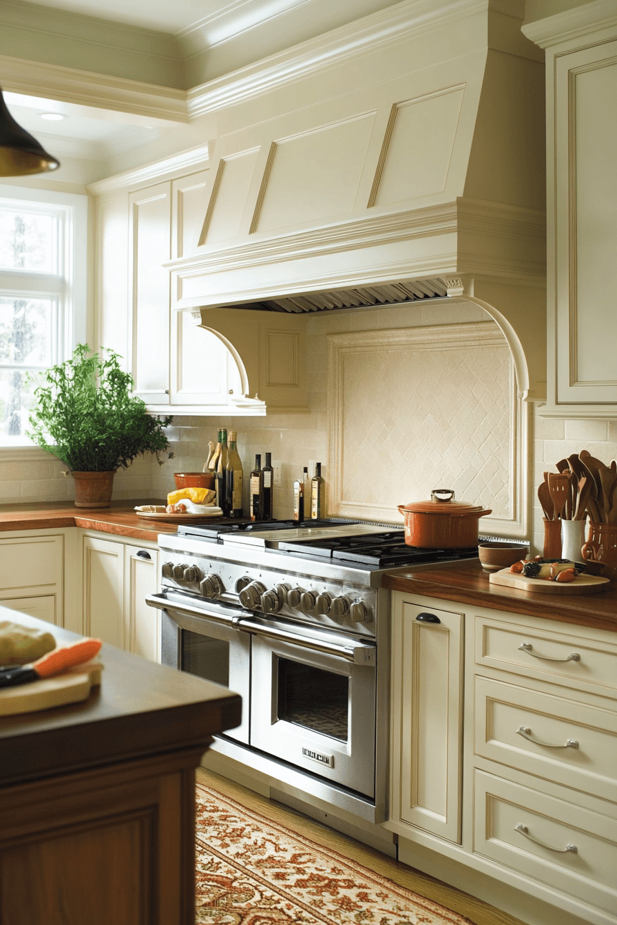 beige kitchen cabinets