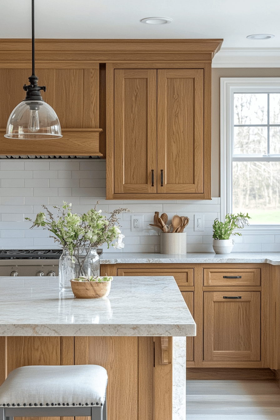honey oak kitchen cabinets