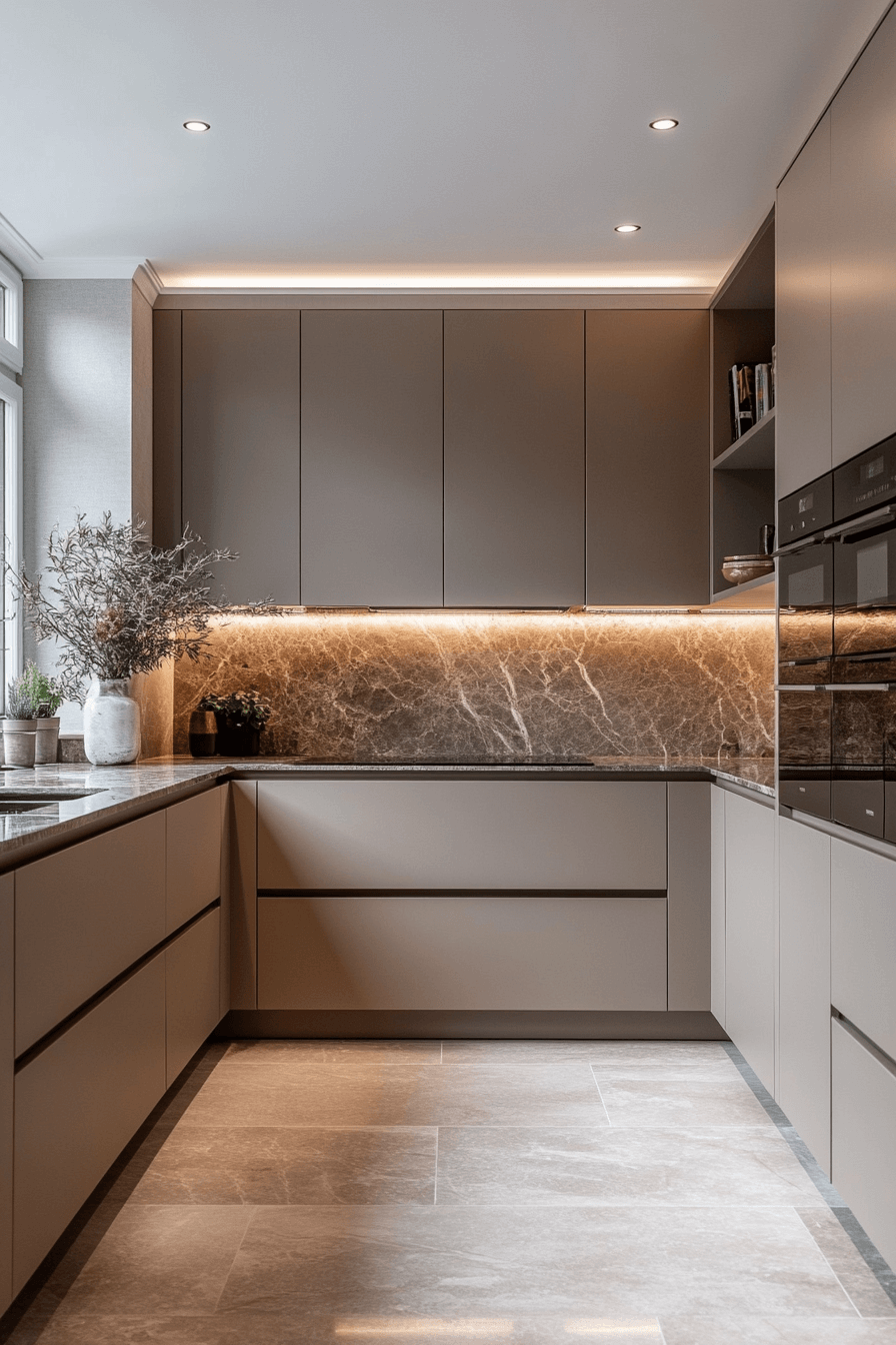 29 Greige Kitchen Cabinets That Bring Light and Airiness 4 greige kitchen cabinets