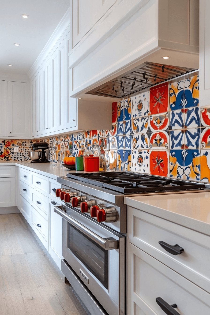 kitchen backsplash with white cabinets