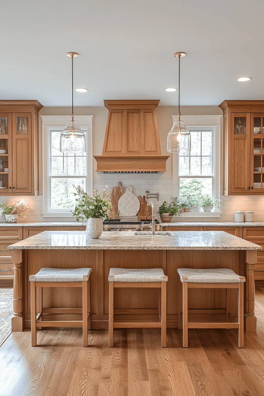 honey oak kitchen cabinets