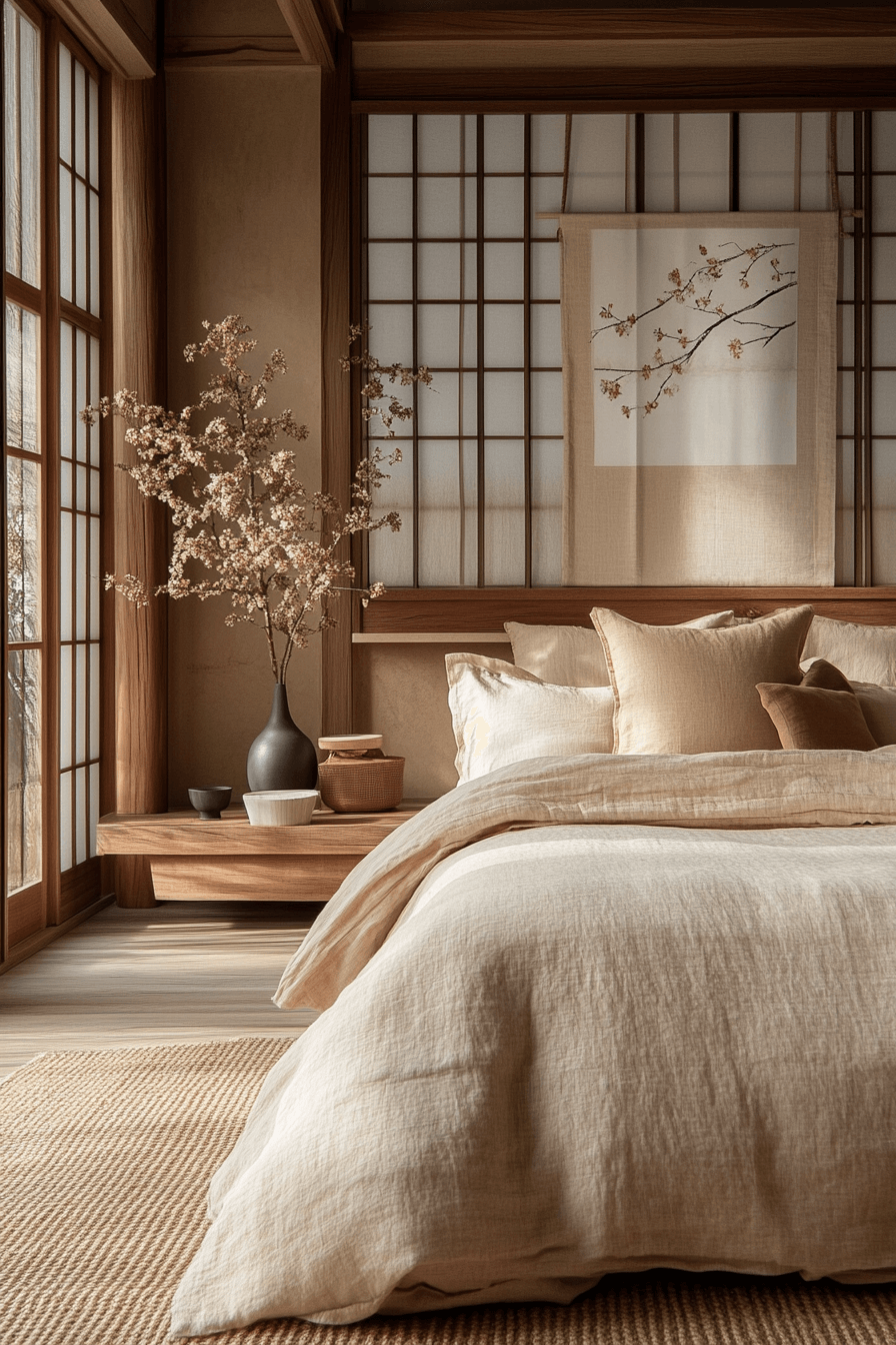 29 Japandi Bedroom Ideas to Create a Peaceful Sleep Sanctuary 6 japandi bedroom