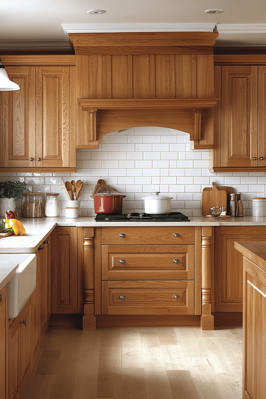 honey oak kitchen cabinets
