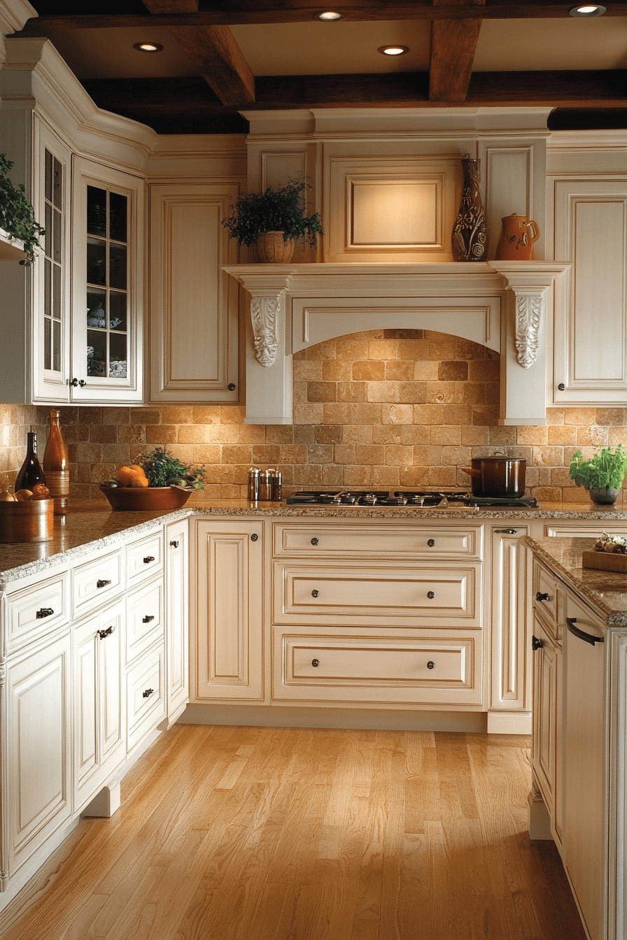 beige kitchen cabinets
