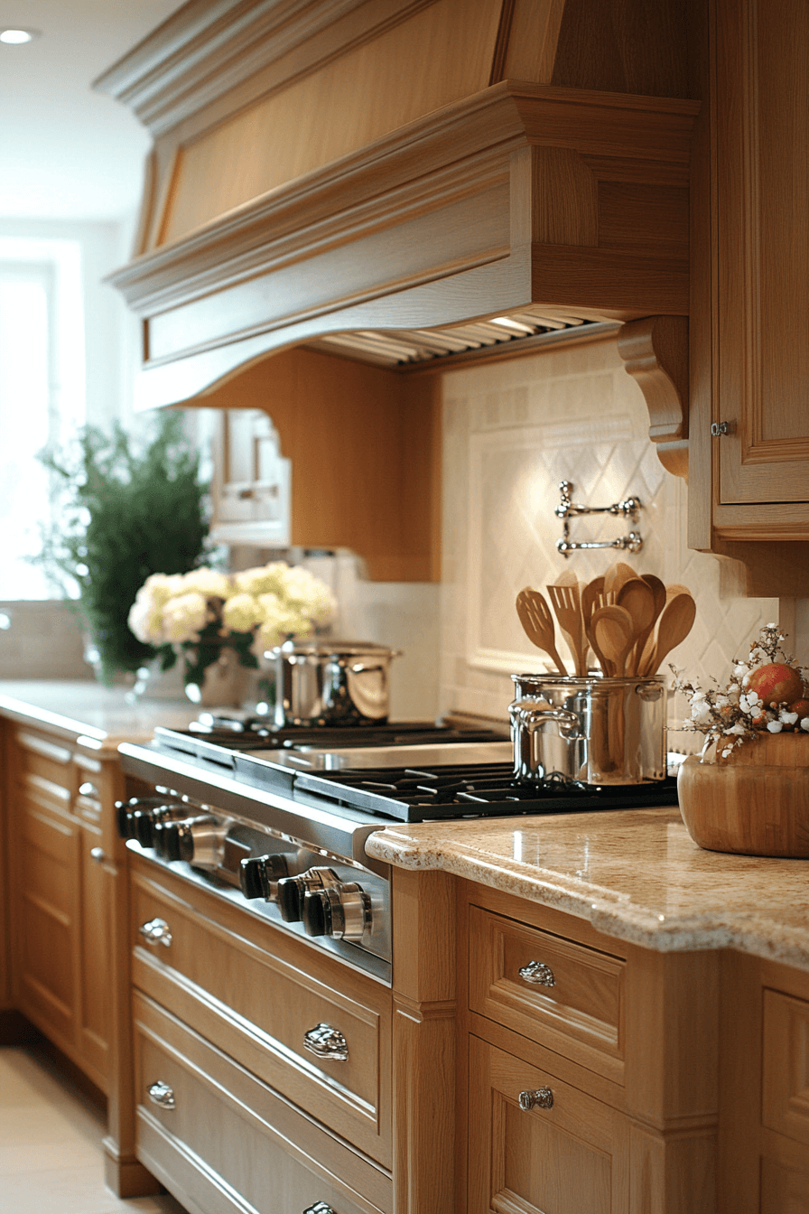 natural wood kitchen cabinets