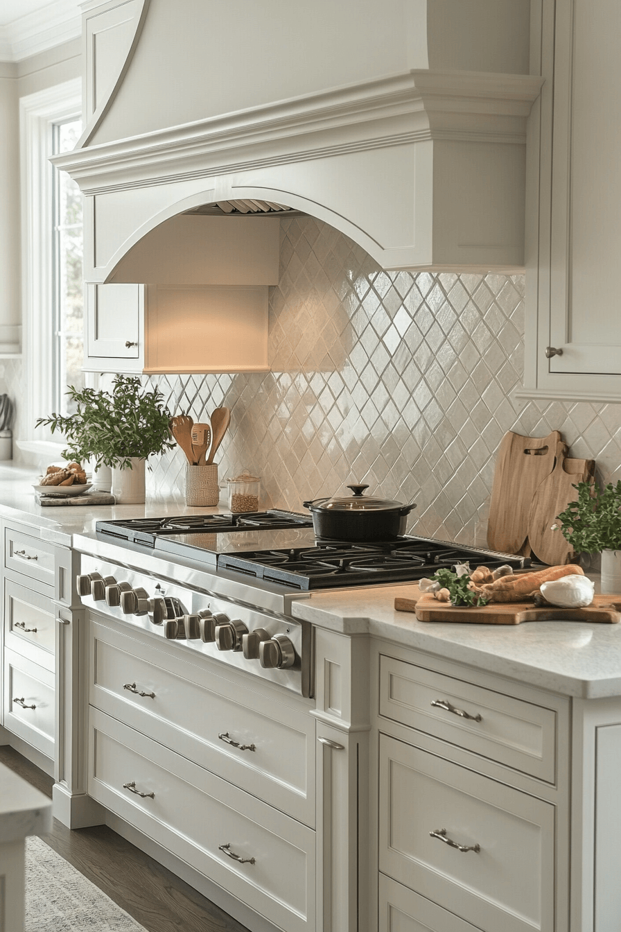 kitchen backsplash with white cabinets