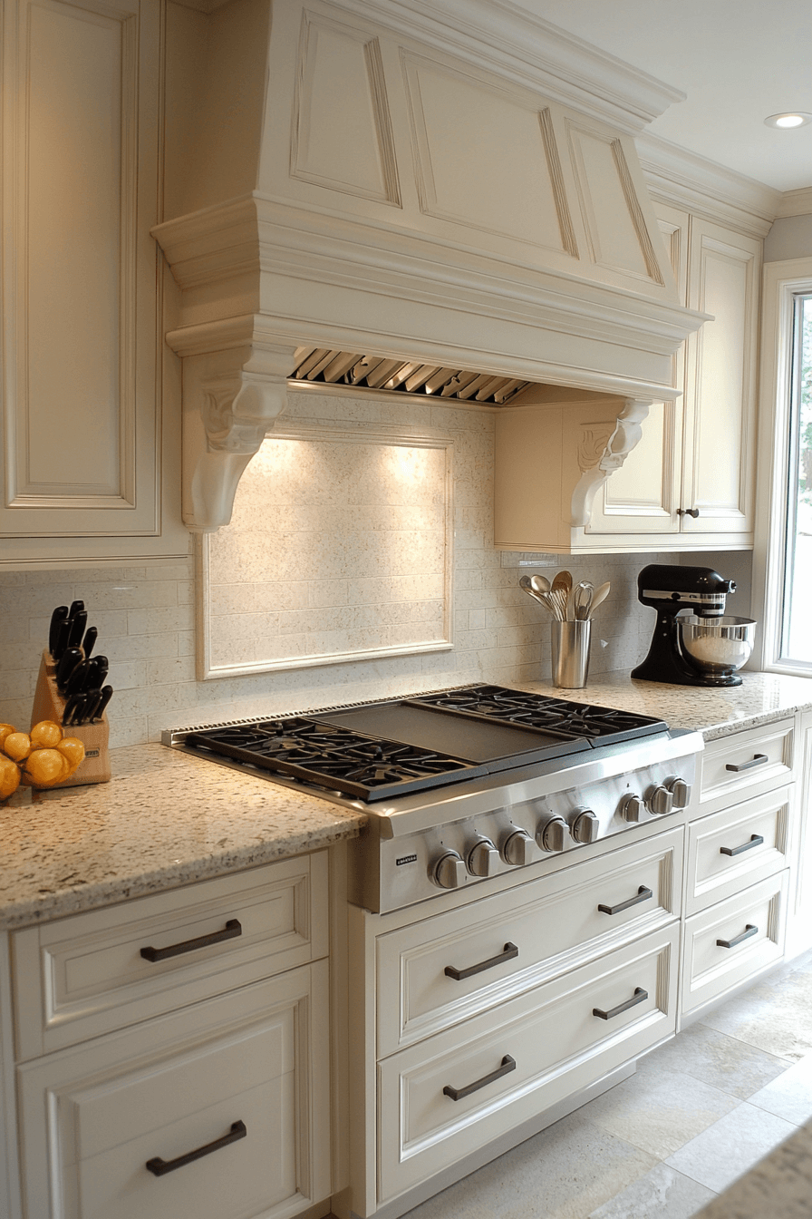cream kitchen cabinets