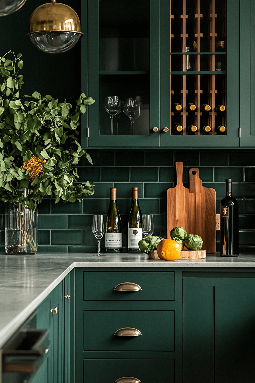 29 Dark Green Kitchen Cabinets for a Deeply Elegant Look 7 dark green kitchen cabinets