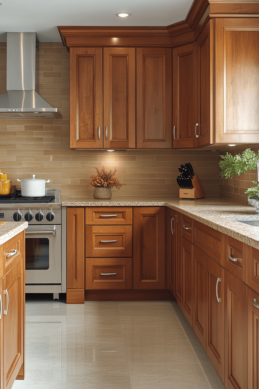 natural wood kitchen cabinets