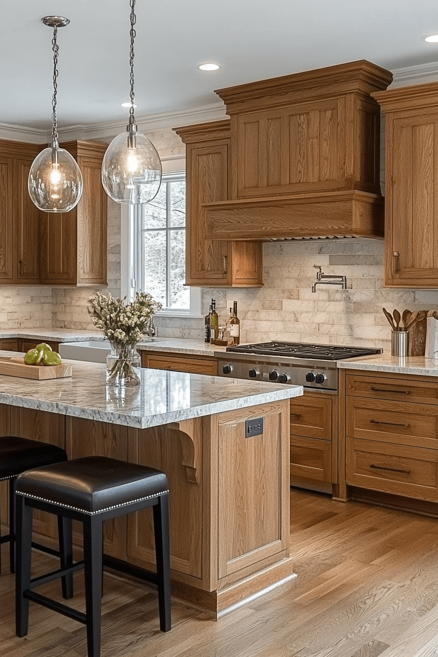 honey oak kitchen cabinets