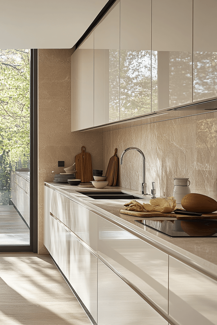 cream kitchen cabinets