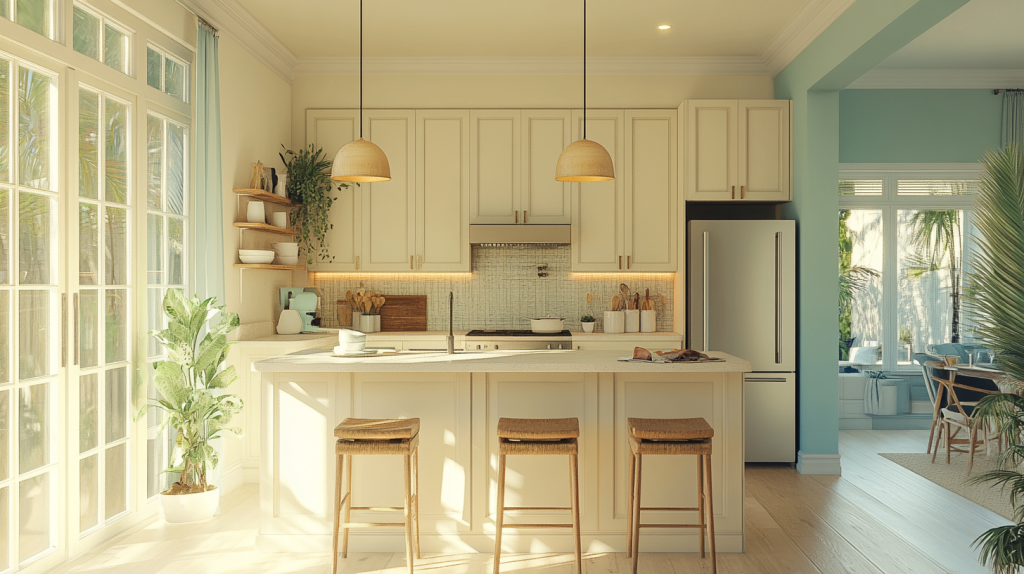 cream kitchen cabinets