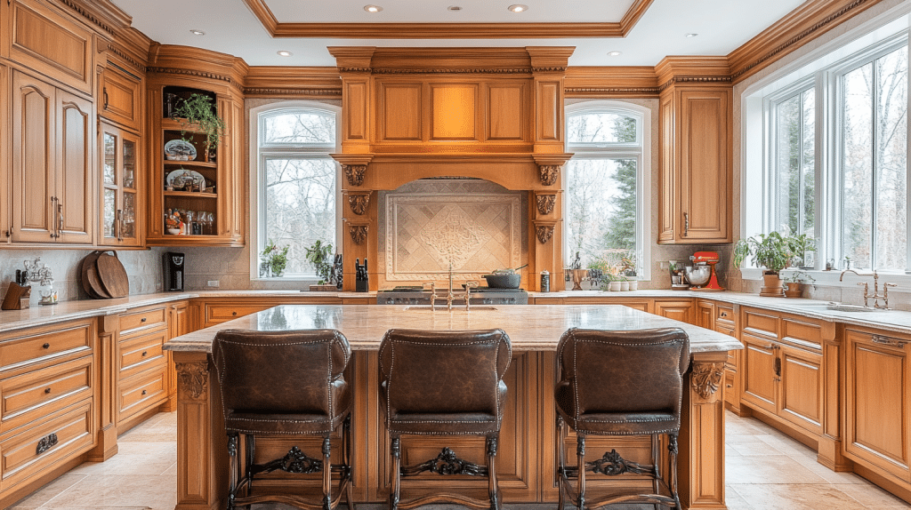 natural wood kitchen cabinets