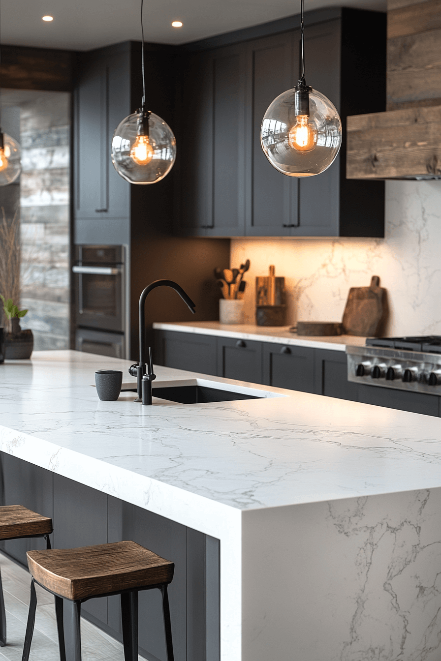 white marble countertops